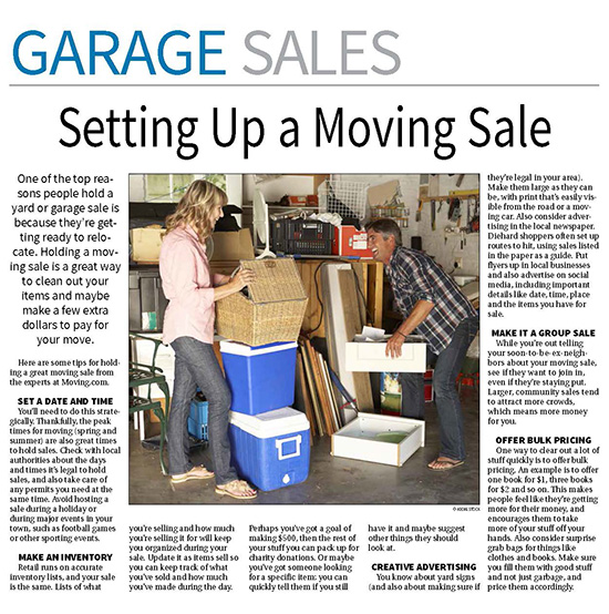 Garage Sale Page — August 30, 2021