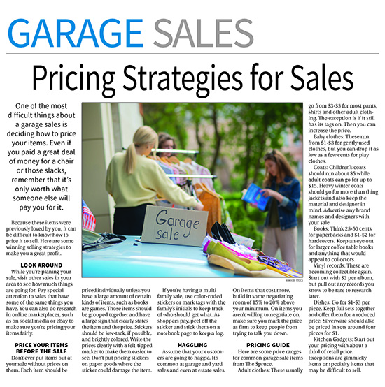 Garage Sale Page — November 15, 2021