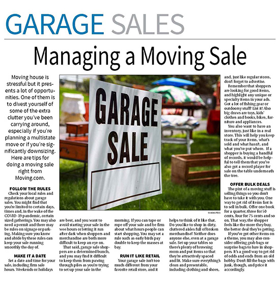 Garage Sale Page — December 6, 2021