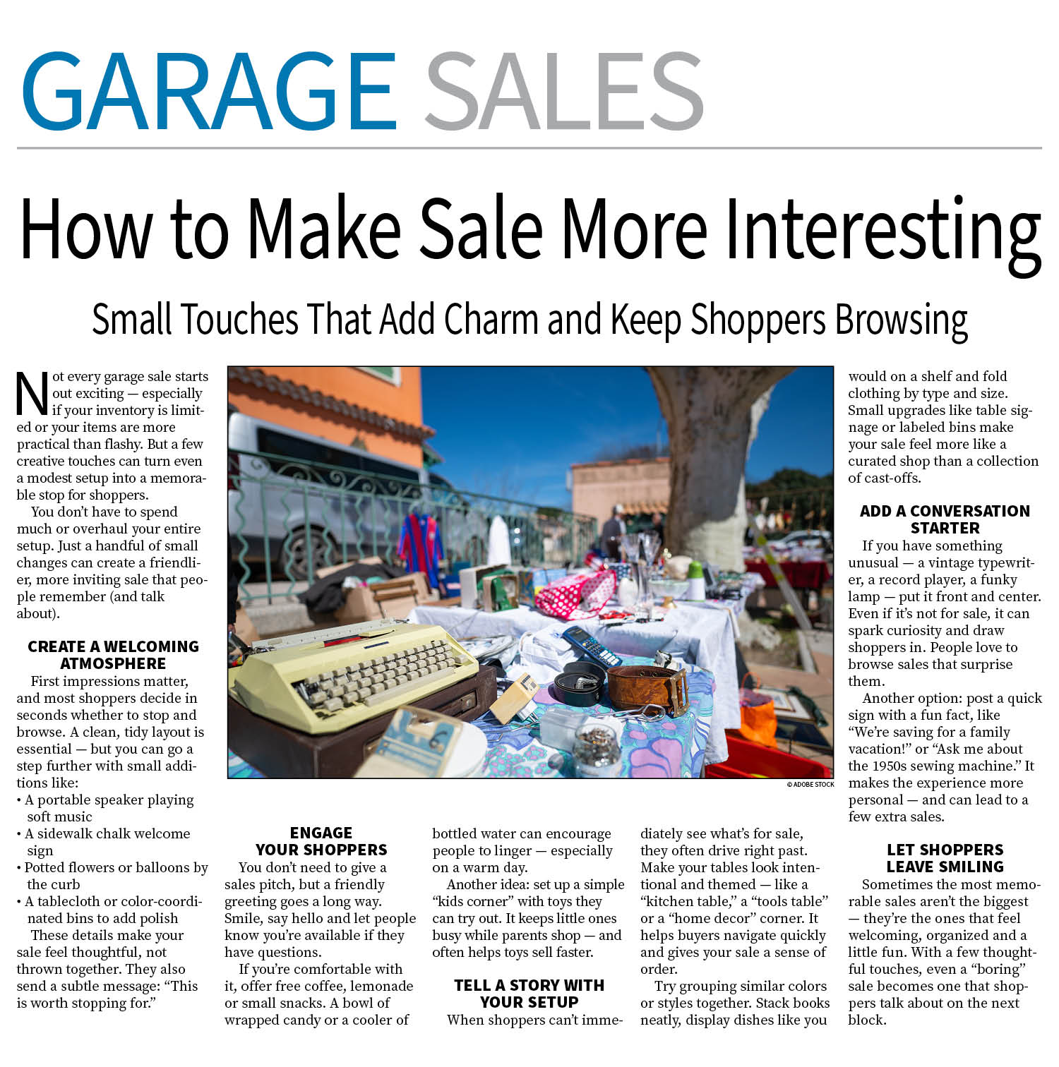 Garage Sale Page — January 19, 2026