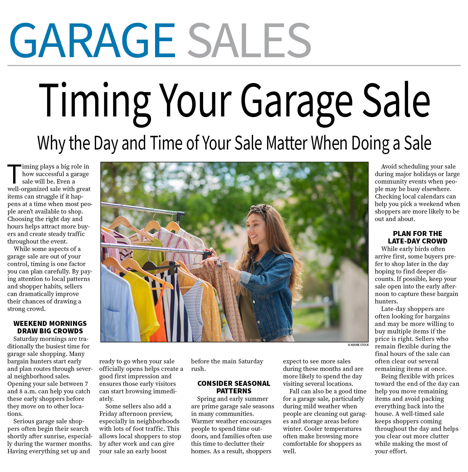 Garage Sale Page — March 16, 2026