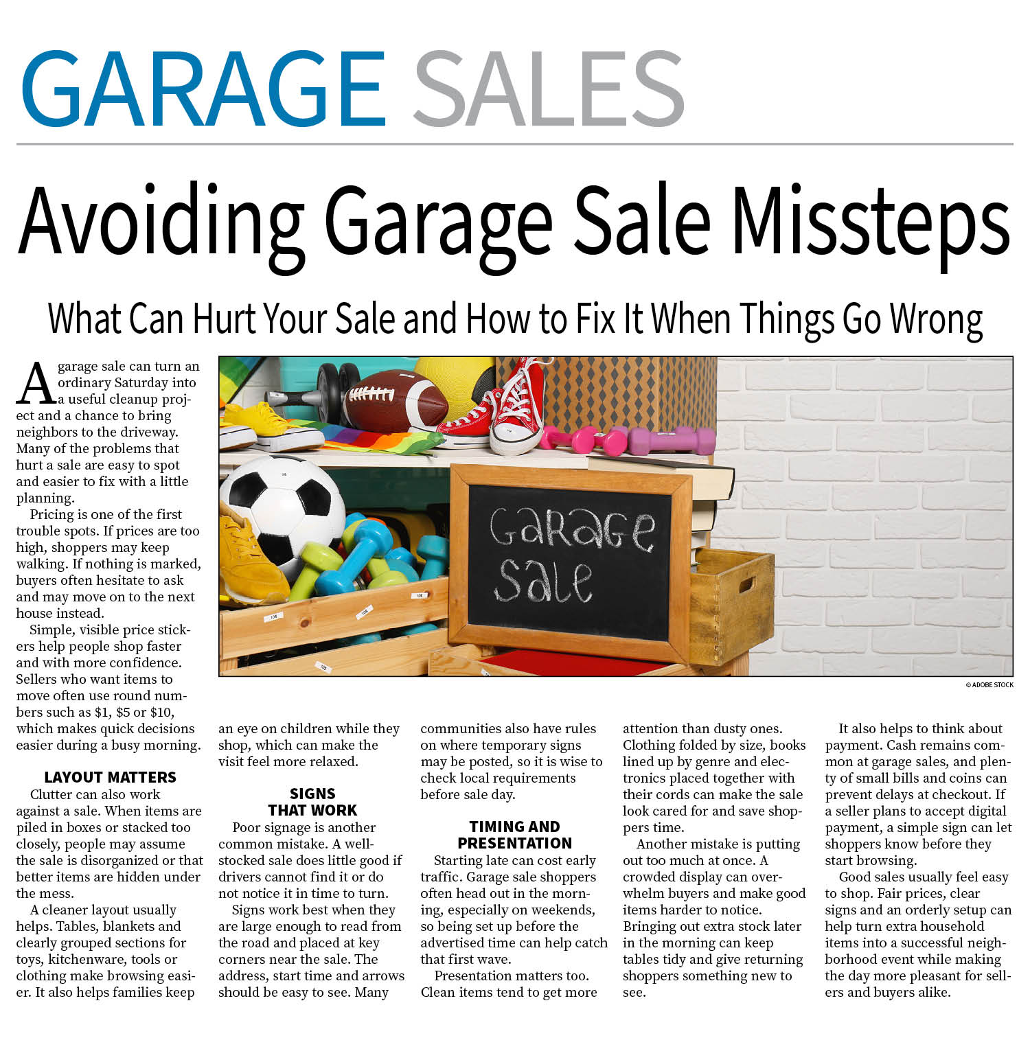 Garage Sale Page — May 4, 2026
