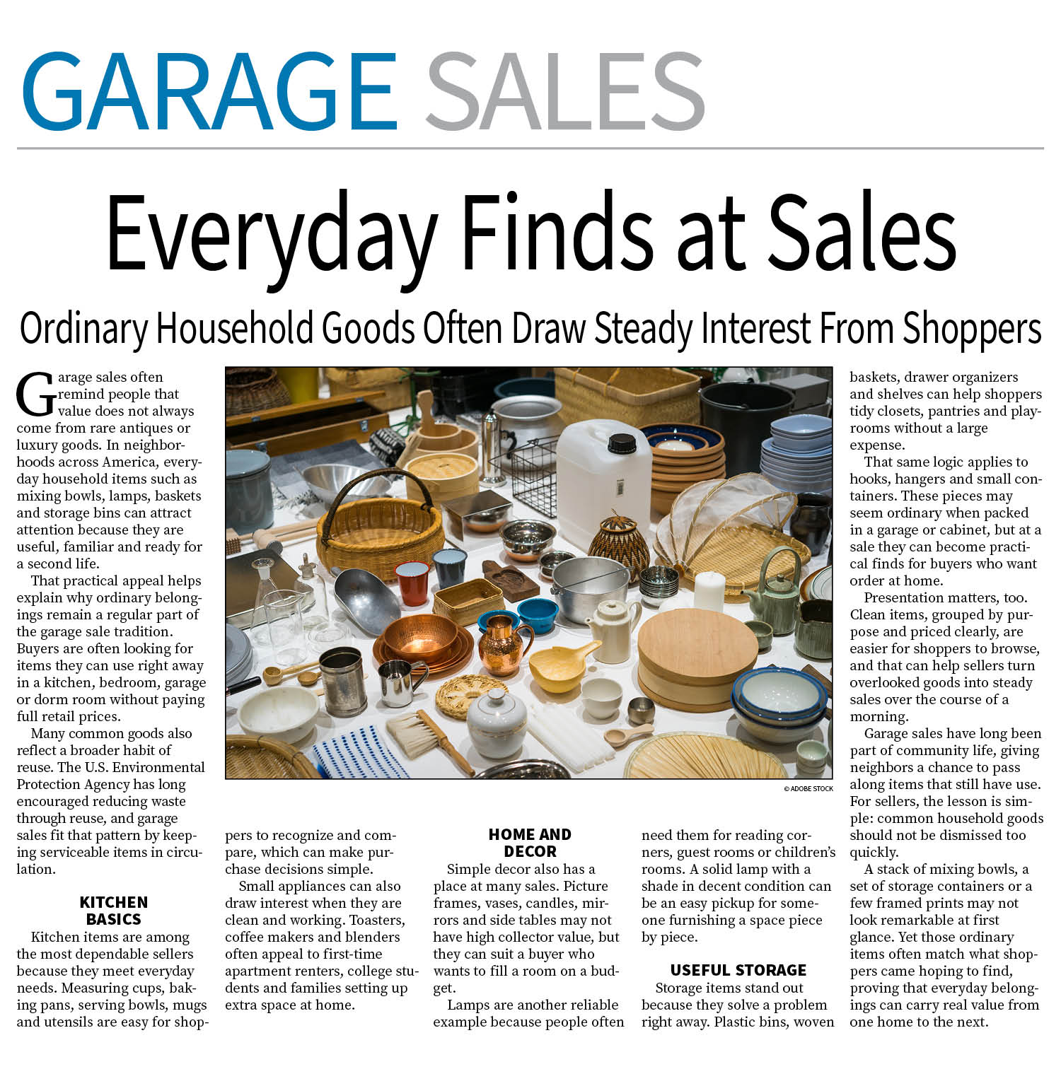 Garage Sale Page — July 20, 2026