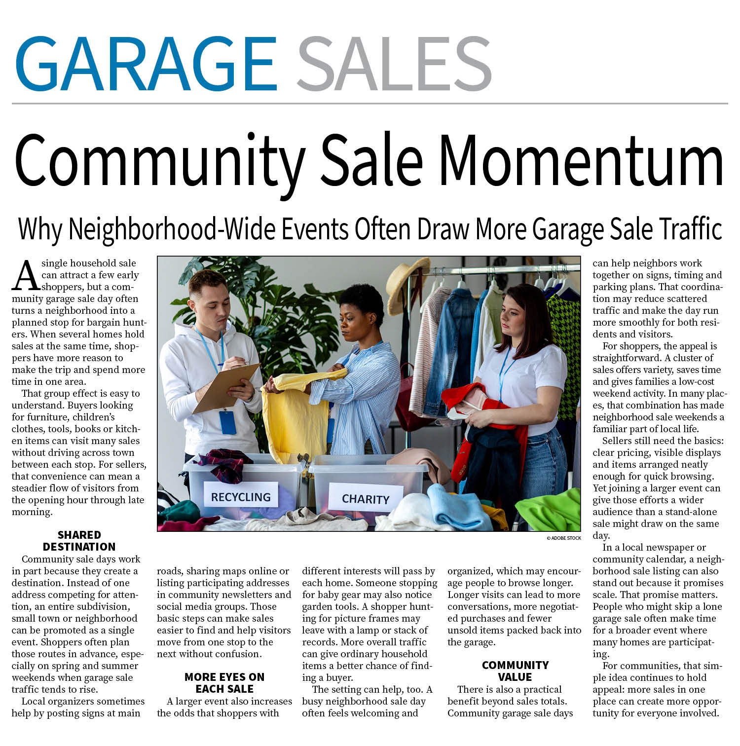 Garage Sale Page — July 27, 2026