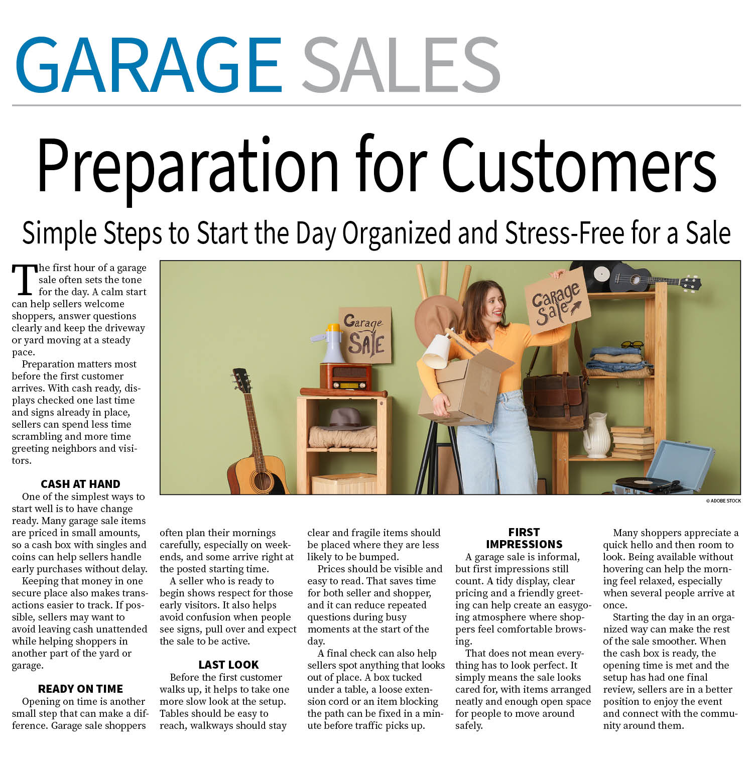 Garage Sale Page — August 10, 2026