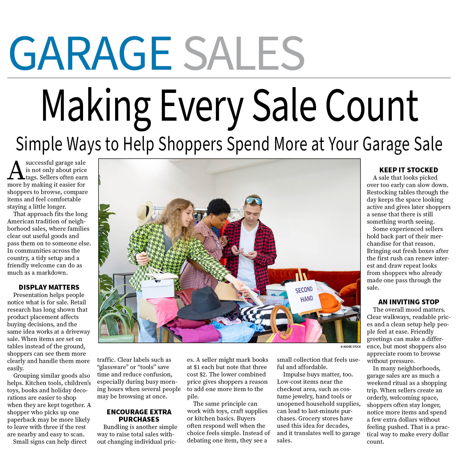 Garage Sale Page — August 31, 2026