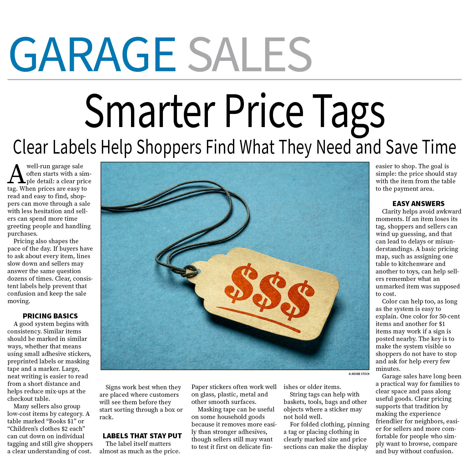Garage Sale Page — October 19, 2026